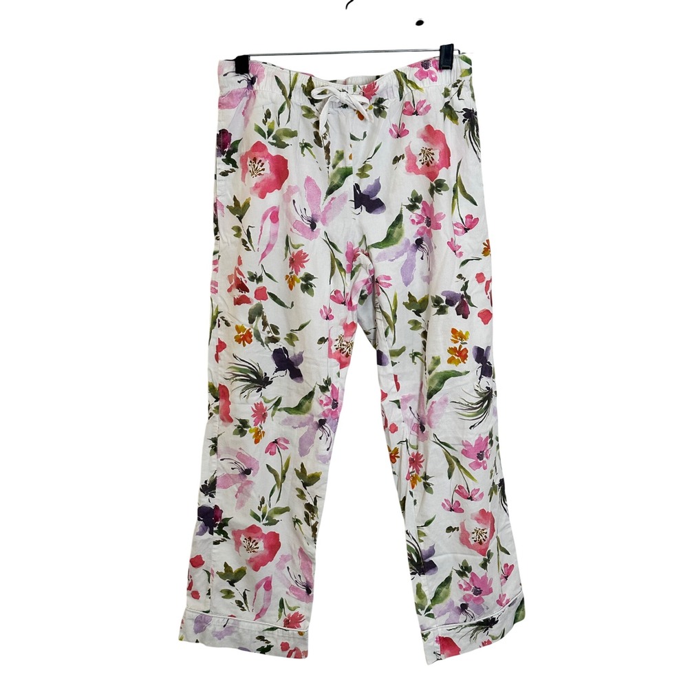 Petite Plume Cotton Pajama Set Size S White Pink Watercolor Floral - Picture 6 of 12
